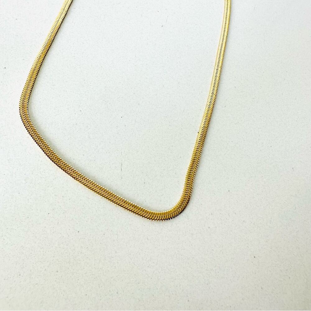 NEW NORDSTROM REVOLVE 18kt Gold Plated Choker Slim Chain Necklace Jewelry Retro - Picture 6 of 11